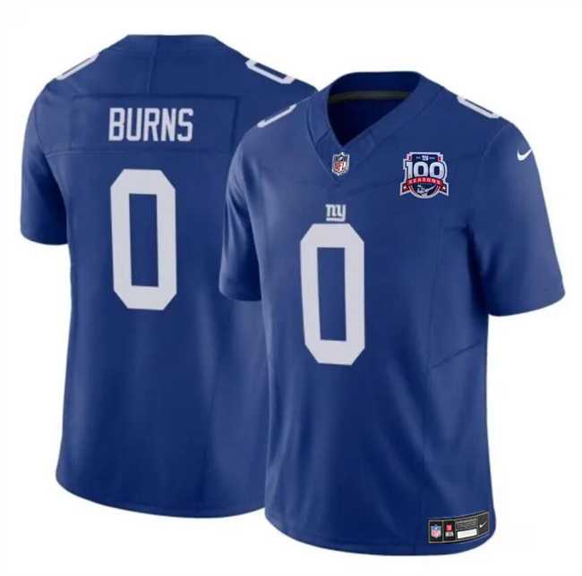 Men & Women & Youth New York Giants #0 Brian Burns Blue 2024 F.U.S.E. 100TH Season Patch Vapor Untouchable Limited Stitched Jersey->new york giants->NFL Jersey
